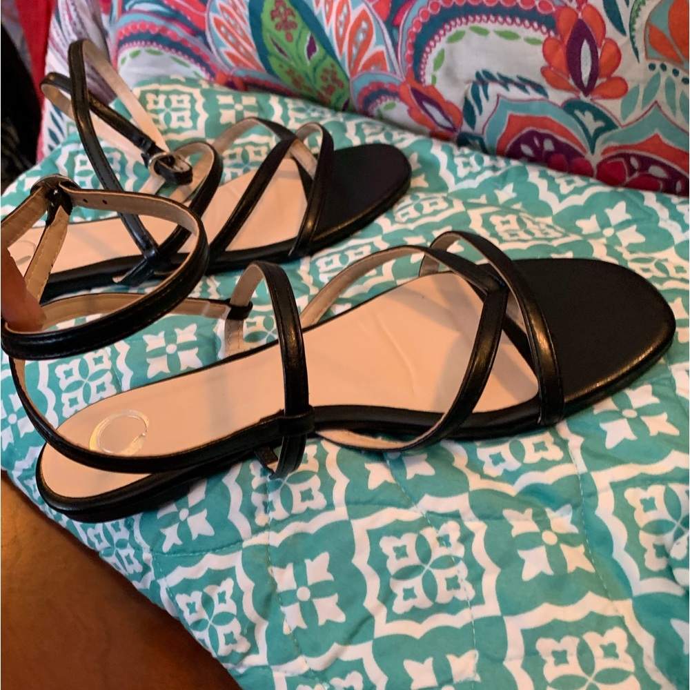 Black Strappy Women’s Sandals 8